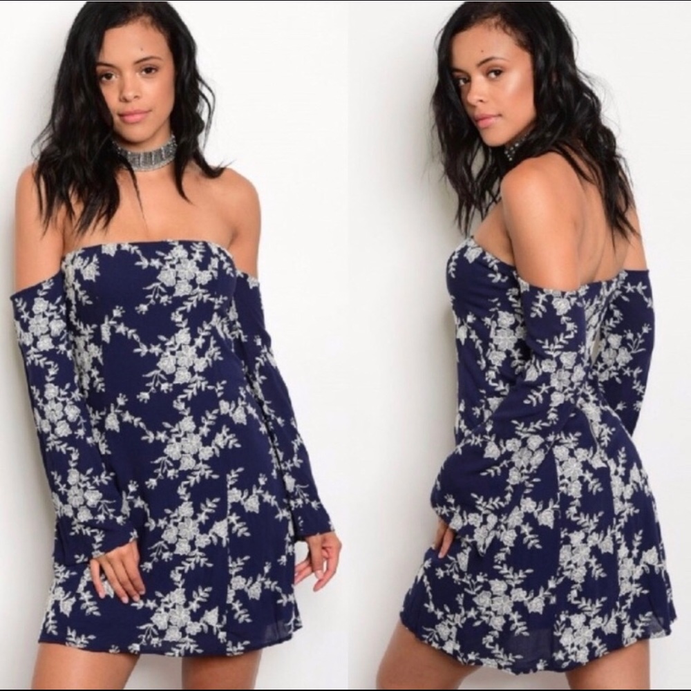 Flirty off shoulder floral dress